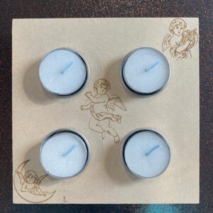 Houten theelichthouder