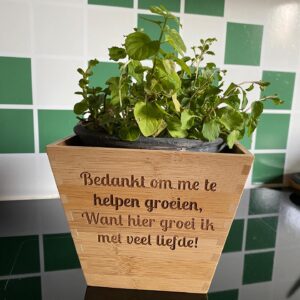 Bloempot vierkant bamboe