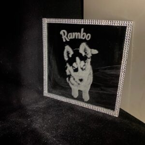 Spiegel vierkant met steentjes