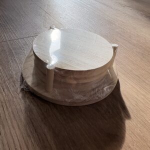 set houten onderzetters in houder